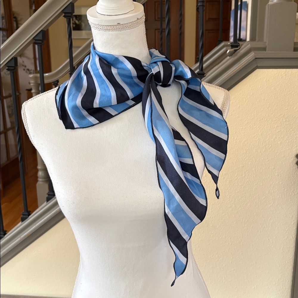 Blue and Black Striped Scarf or Belt - Picture 6 of 14